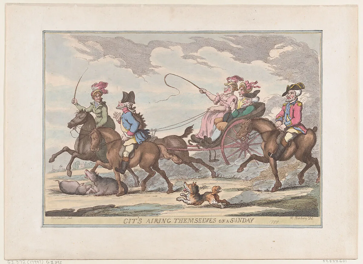 Cit's Airing Themselves On A Sunday — Thomas Rowlandson|Henry William Bunbury