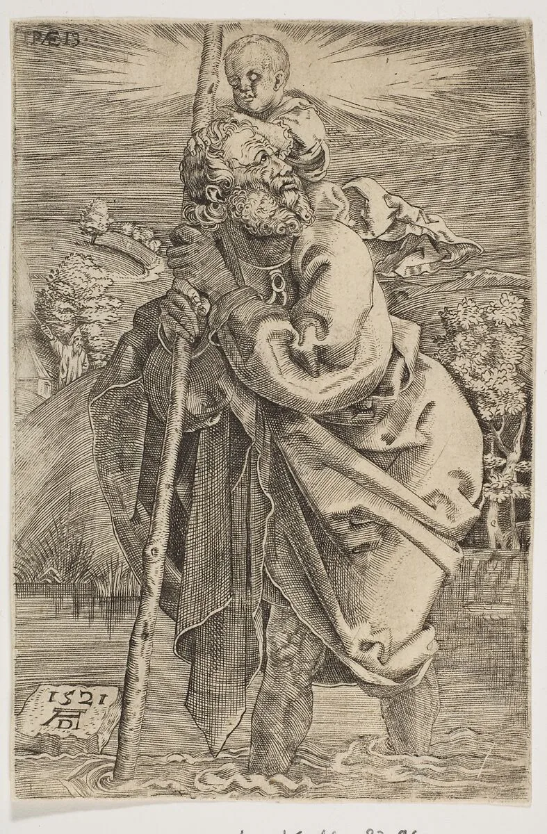 Saint Christopher Facing Left (reverse copy) — Albrecht Dürer