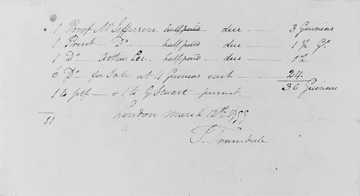 Disposition list for engravings of "The Sortie Made by the Garrison at Gibraltar"