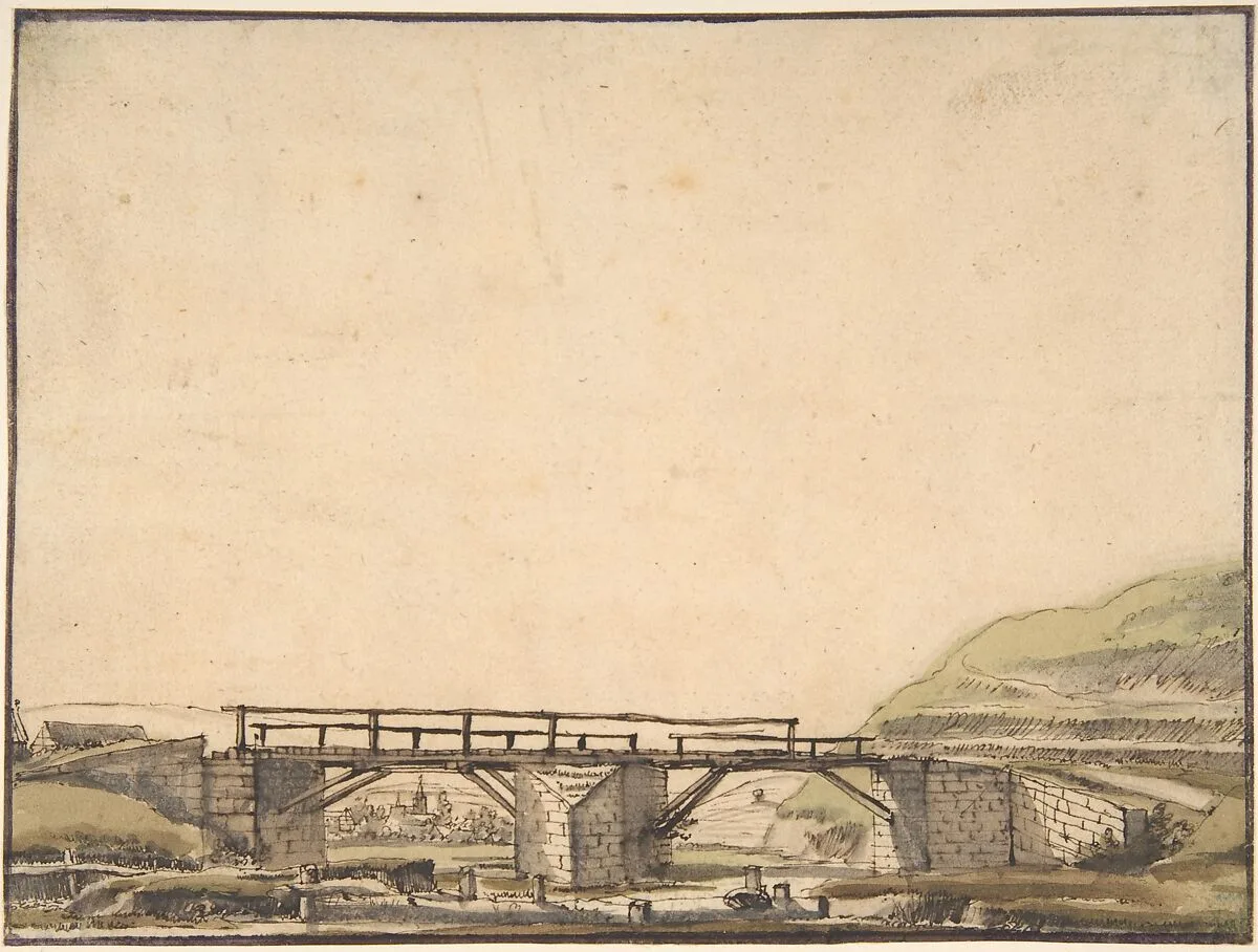 Landscape with Bridge — Anthonie van Borssom