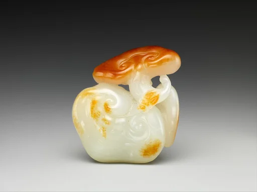清 玉雕象生菌菇|Lingzhi mushrooms