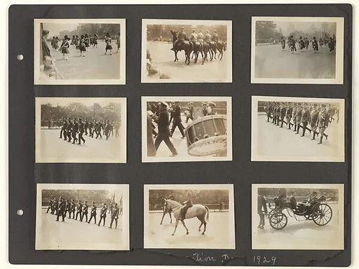 [Album Page: Decoration Day Parade, Central Park West, Manhattan]