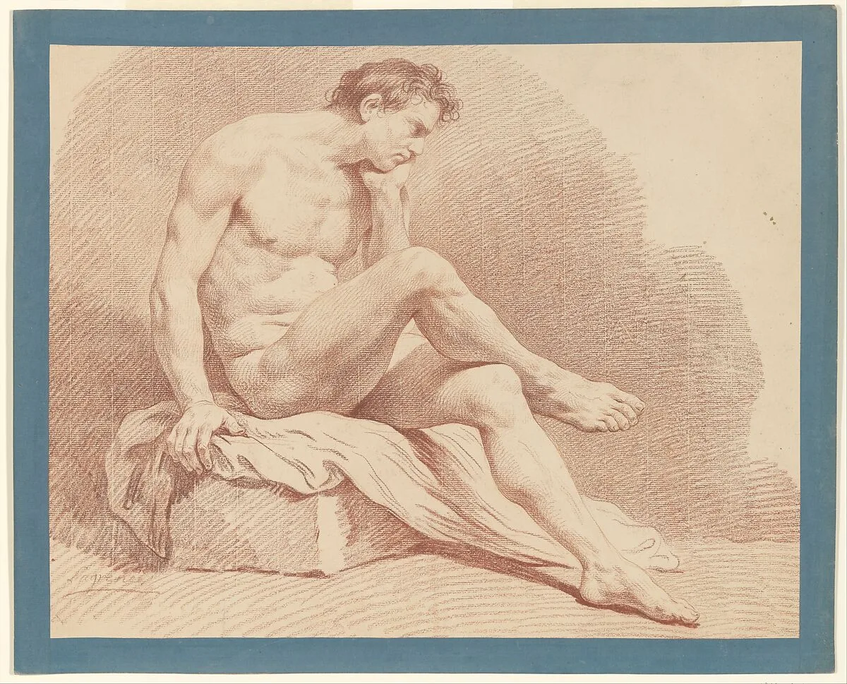 Seated Male Nude — Louis Lagrenée