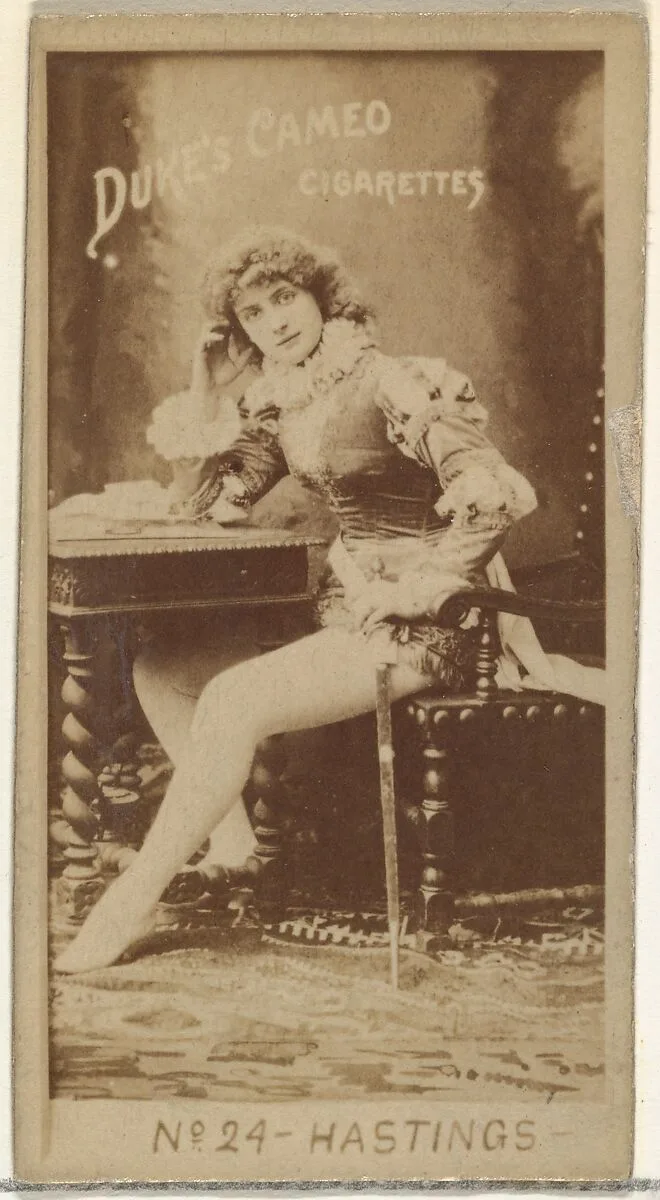 Card Number 24, Hastings, from the Actors and Actresses series (N145-4) issued by Duke Sons & Co. to promote Cameo Cigarettes — W. Duke, Sons & Co.