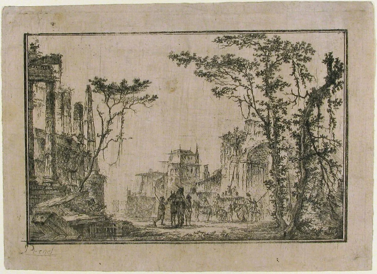 View of Imaginary Architectural Ruins — Jean Henri Alexandre Pernet