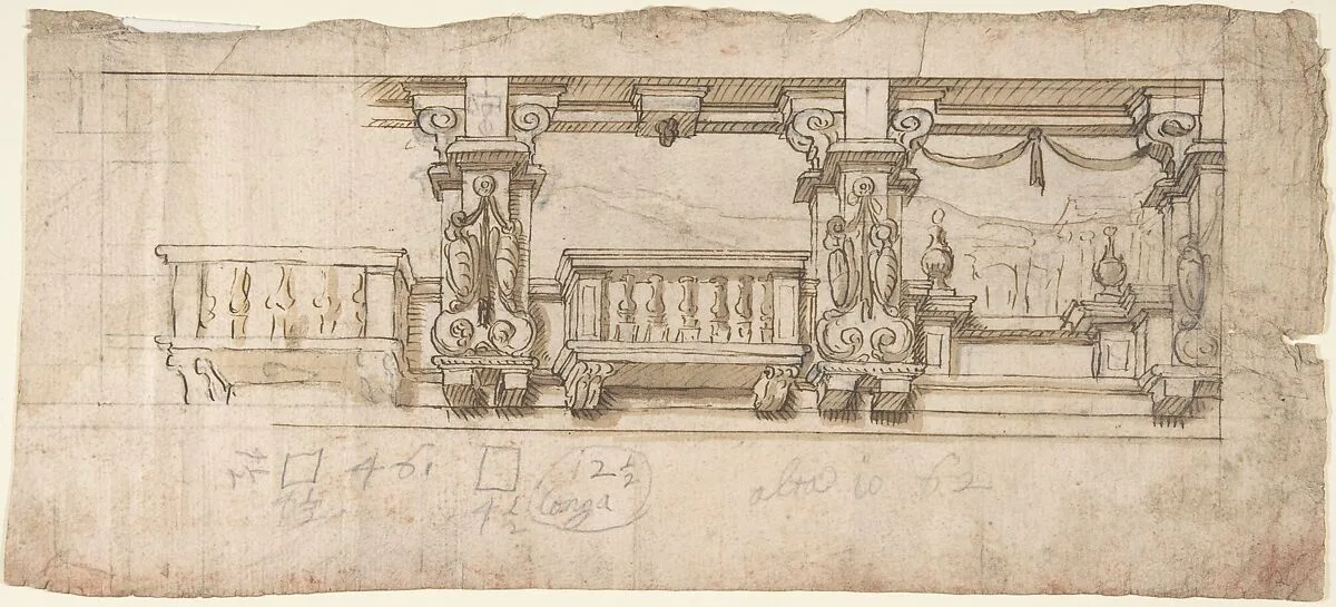 Ornamental Design for a Loggia or Frieze (?) — Anonymous, Italian, Piedmontese, 18th century
