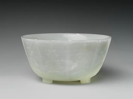 清　玉雕花形碗|Bowl in the form of a lotus flower