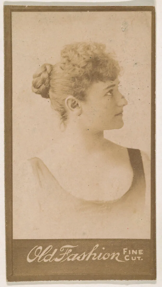 Portrait of actress in profile, from the Actresses series (N664) promoting Old Fashion Fine Cut Tobacco — Unknown