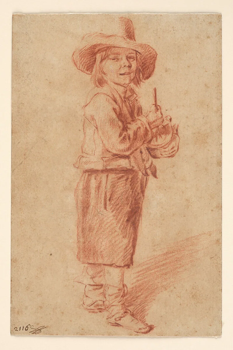 The Rommelpot Player — French (?)|Antoine Watteau