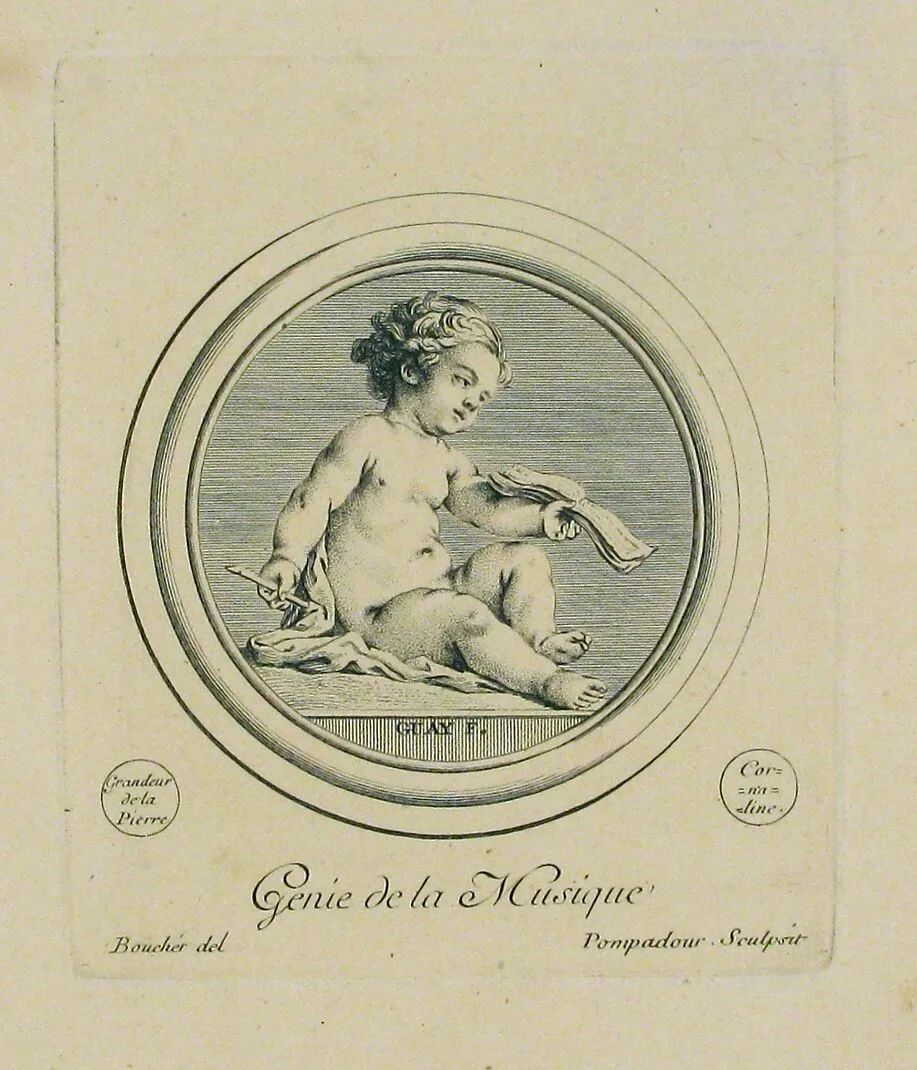 Genie de la Musique — François Boucher|Madame la Marquise de Pompadour