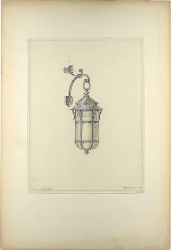 Design for hanging wall-mounted lantern