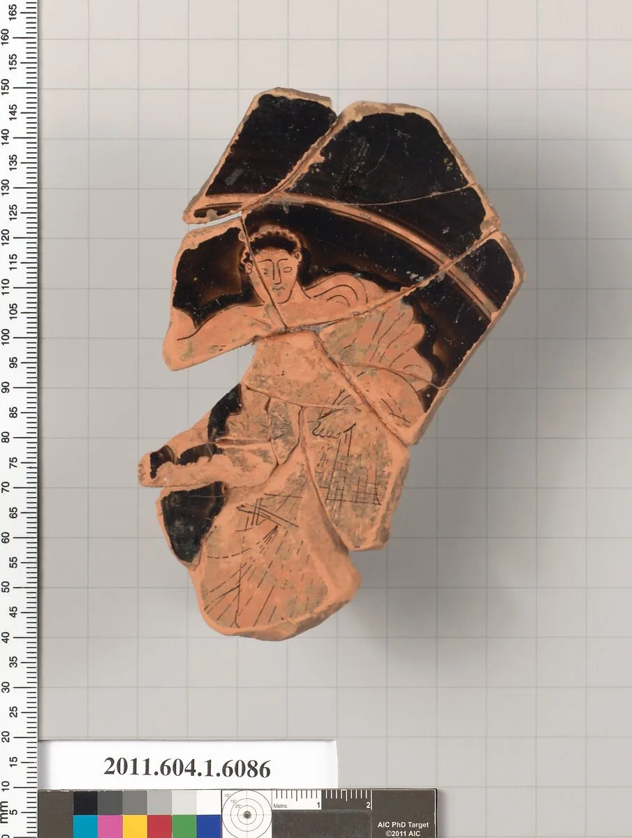 Terracotta fragment of a kylix (drinking cup) — Apollodoros