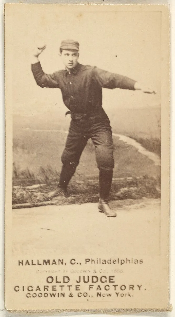 William Wilson "Bill" Hallman, Catcher, Philadelphia, from the Old Judge series (N172) for Old Judge Cigarettes — Goodwin & Company