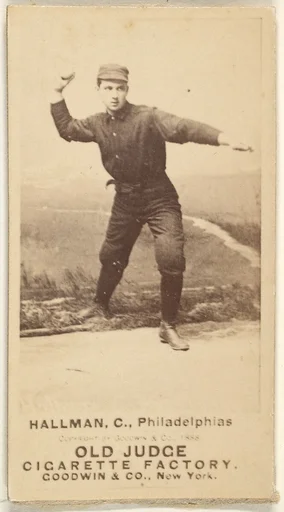 William Wilson "Bill" Hallman, Catcher, Philadelphia, from the Old Judge series (N172) for Old Judge Cigarettes
