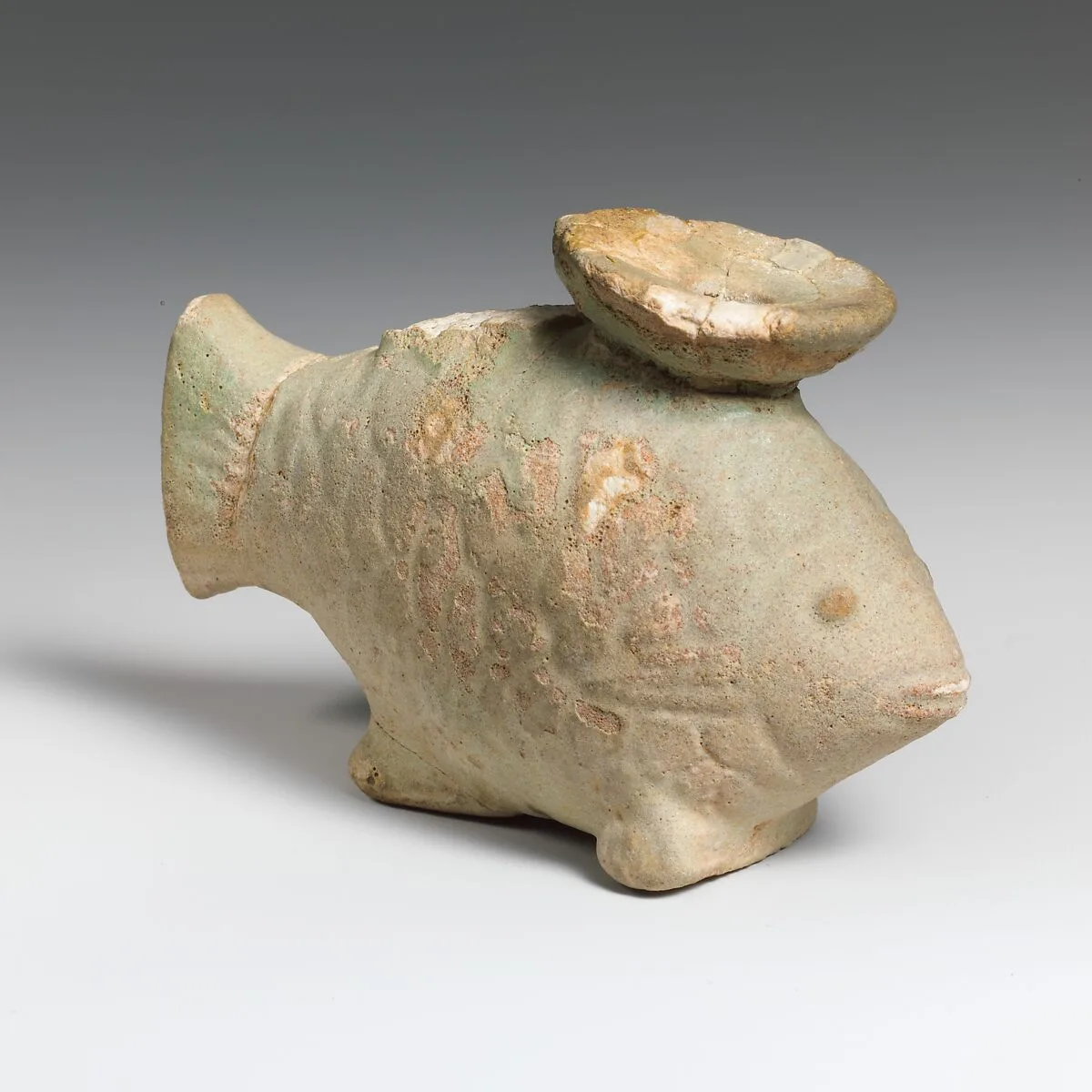 Faience aryballos (oil flask) in the form of a fish — Unknown