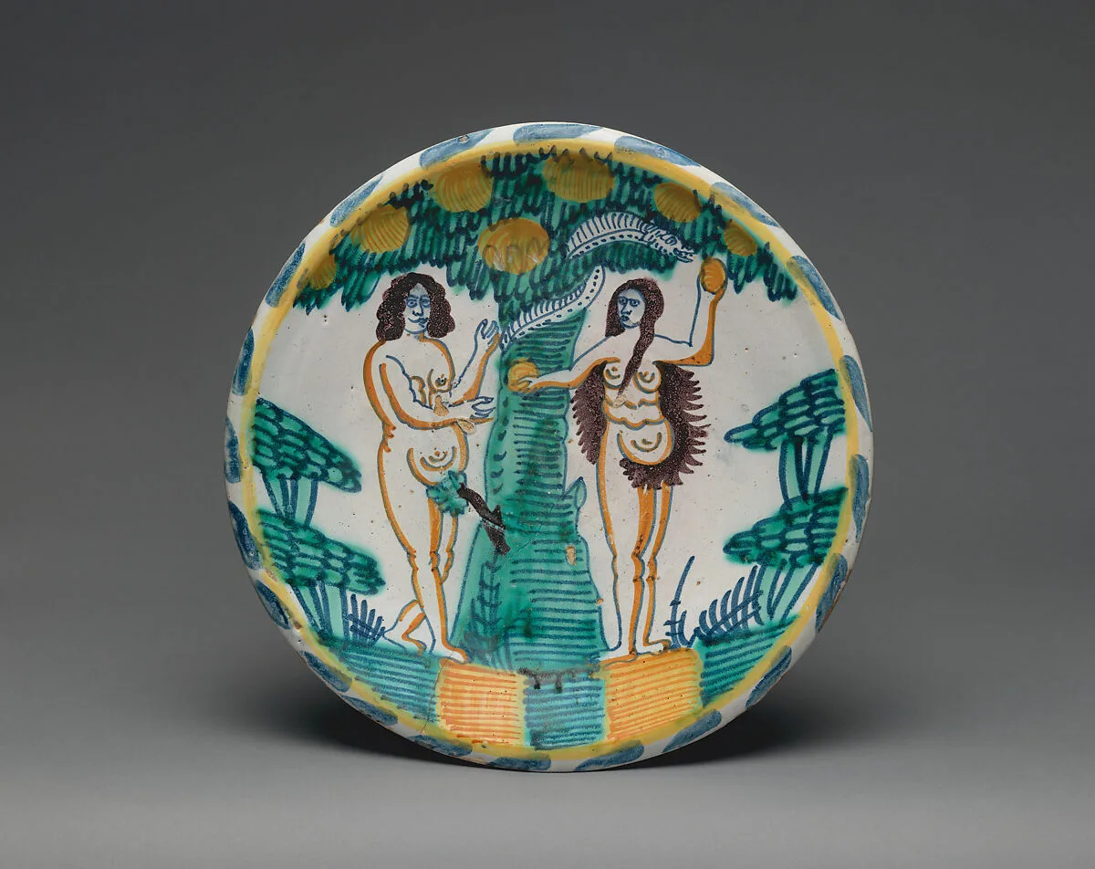 Dish with Temptation of Adam and Eve — Unknown