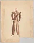 Drawing for a man's theatrical costume with brown pajamas — Vincente Minnelli