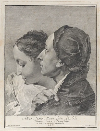 Plate 6: A young man embracing a girl; from 'Icones ad vivum expressae' after Giovanni Battista Piazzetta