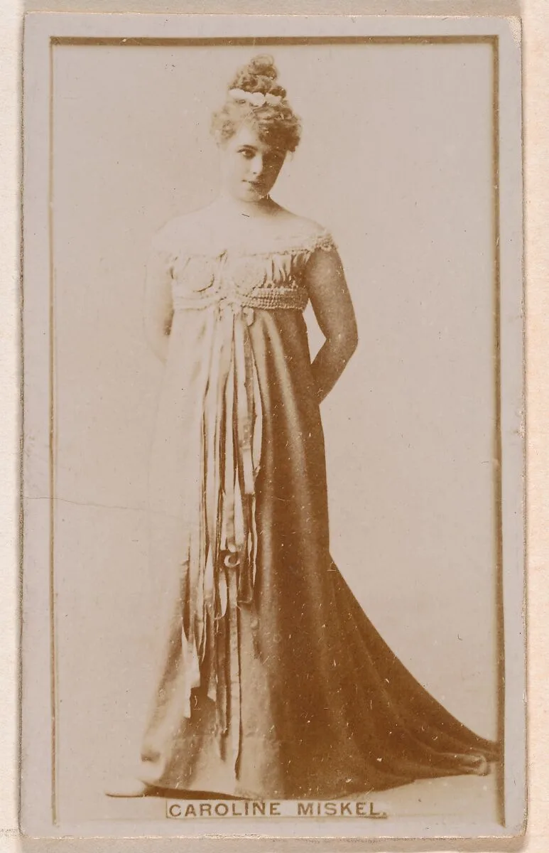 Caroline Miskel, from the Actresses series (N245) issued by Kinney Brothers to promote Sweet Caporal Cigarettes — Kinney Brothers Tobacco Company