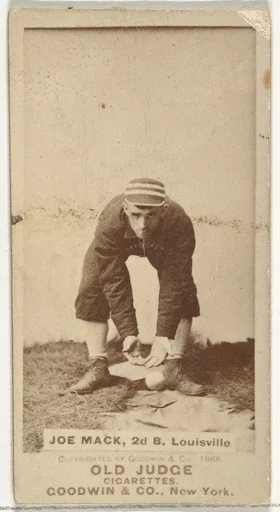 Joseph "Reddy" Mack, 2nd Base, Louisville Colonels, from the Old Judge series (N172) for Old Judge Cigarettes