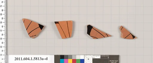 Terracotta fragments of kylikes: eye-cups (drinking cups)