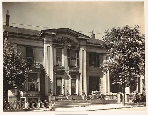 [Greek Revival House with Broken Pediment Above Full-Height Entry Porch, South End, Boston, Massachusetts]