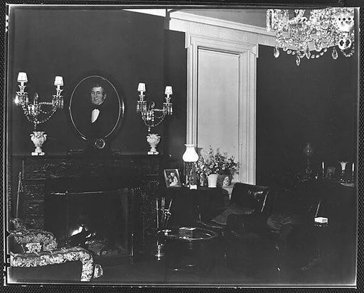 [View of Library Showing Fireplace, Residence of Gifford Cochran, Croton Falls, New York]