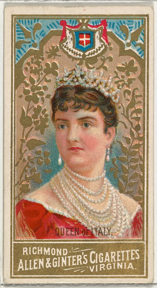 Queen of Italy, from World's Sovereigns series (N34) for Allen & Ginter Cigarettes — Allen & Ginter