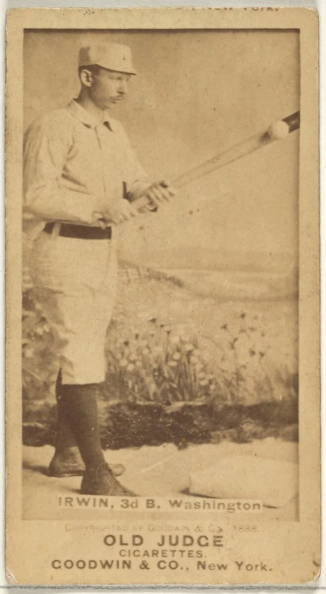 John Irwin, 3rd Base, Washington Nationals, from the Old Judge series (N172) for Old Judge Cigarettes — Goodwin & Company