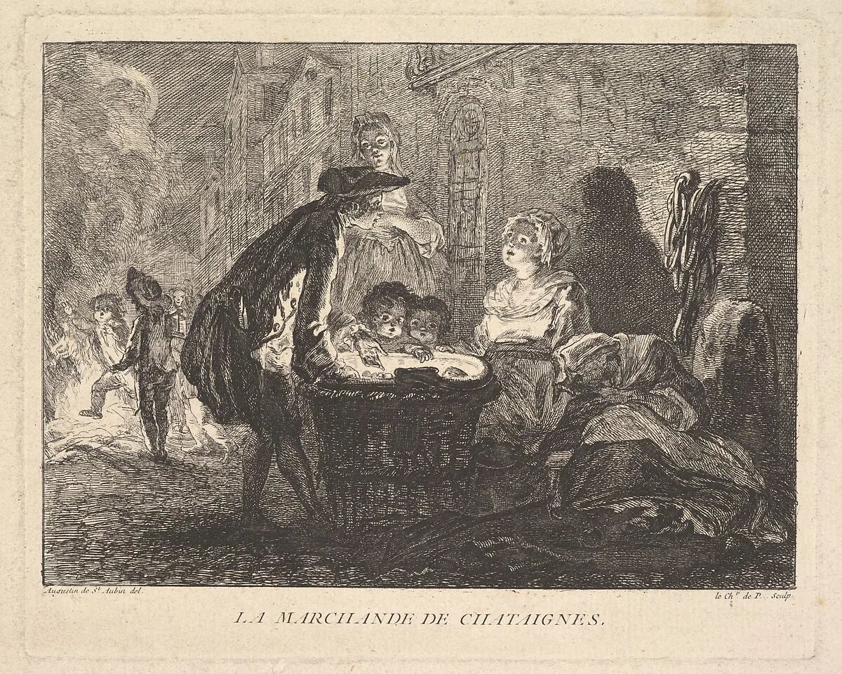 La Marchande de Chataignes (The Chestnut Seller) — Augustin de Saint-Aubin|Chevalier de Parlington