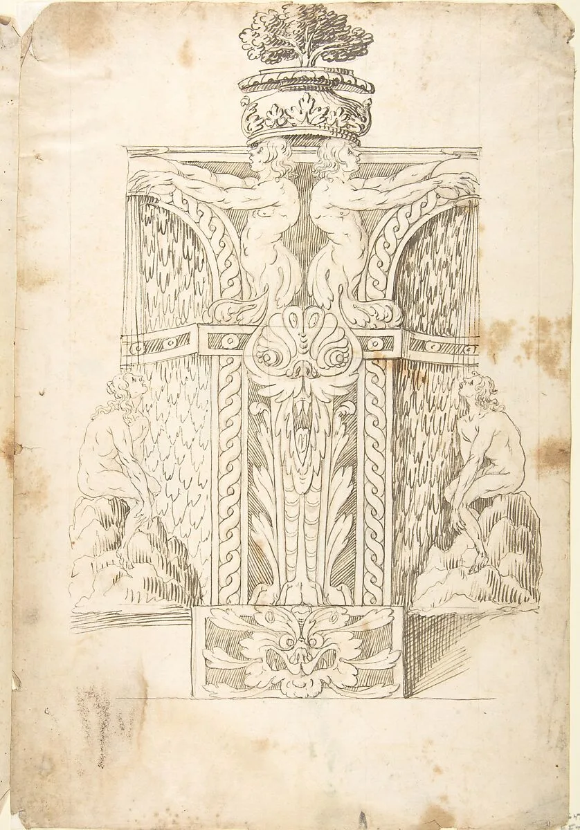 Design for a Wall Fountain — Anonymous, Italian, Lombard, 16th century
