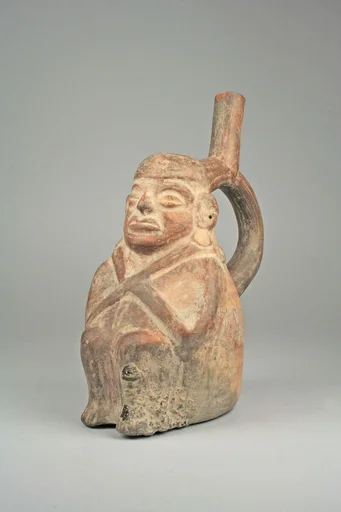 Stirrup Spout Bottle with Figure