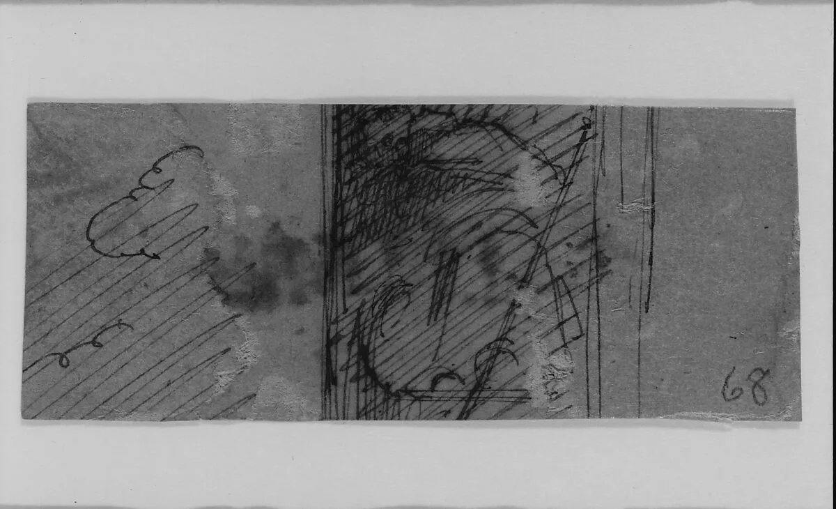 Drawing Fragment (Verso) (from Sketchbook) — James McNeill Whistler