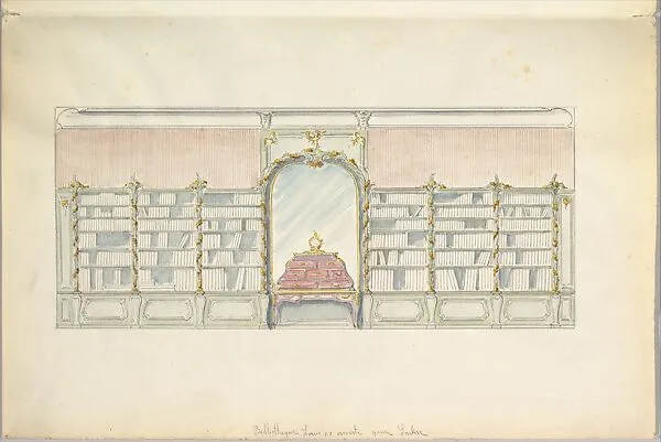 Design for the Wall of a Library in a late Rococo Style — Mewès and Davis