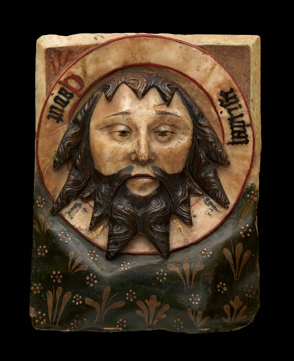 Plaque with the Head of Saint John the Baptist on a Charger — School of Nottingham