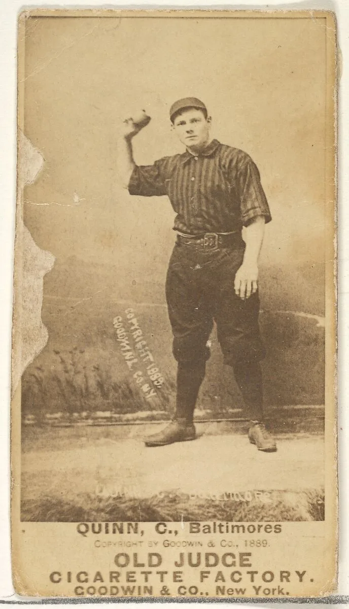 Quinn, Catcher, Baltimore Orioles, from the Old Judge series (N172) for Old Judge Cigarettes — Goodwin & Company