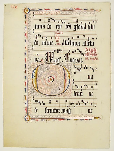 Manuscript Leaf with Initial O, from an Antiphonary