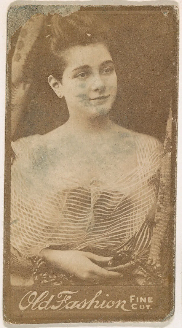 Actress wearing striped blouse, from the Actresses series (N664) promoting Old Fashion Fine Cut Tobacco — Unknown