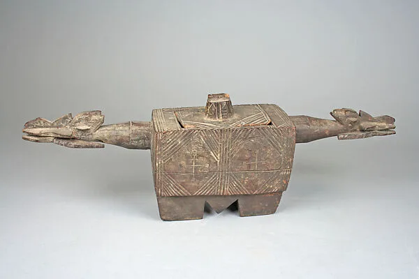 Lidded Vessel: Zoomorphic Heads — Unknown