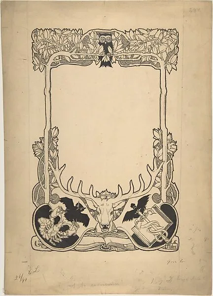 Design for Cover of Book Catalogue of Emil Hirsh, Munich — Ephraim Mose Lilien