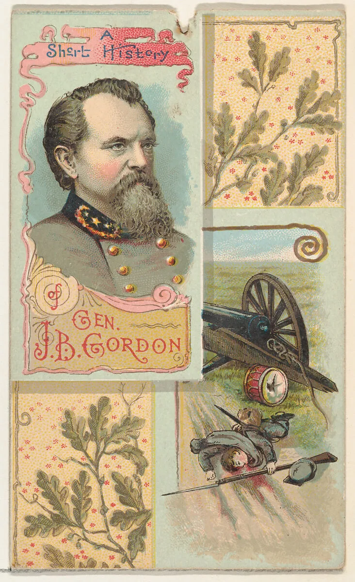 A Short History: General John Brown Gordon, from the Histories of Generals series (N114) issued by W. Duke, Sons & Co. to promote Honest Long Cut Smoking and Chewing Tobacco — Knapp & Company|W. Duke, Sons & Co.