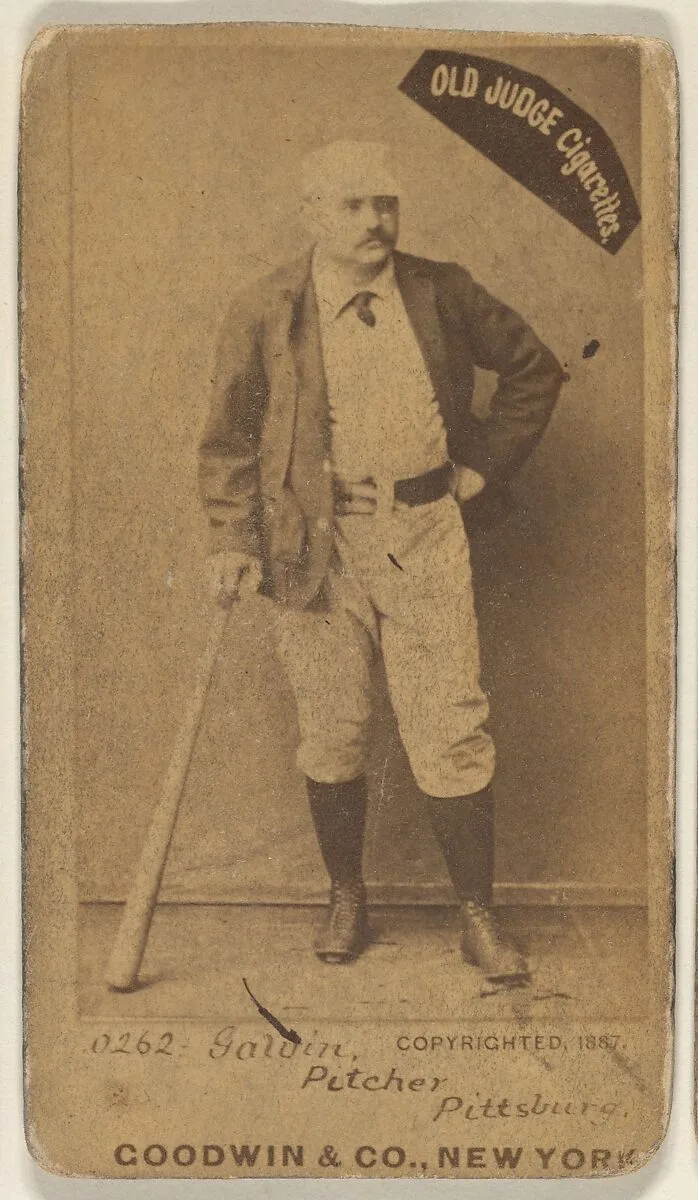 James Francis "Pud" Galvin, Pitcher, Pittsburgh, from the Old Judge series (N172) for Old Judge Cigarettes — Goodwin & Company