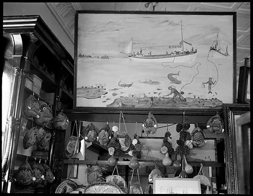 [Store Interior with Painting by a Sponge Diver, Florida]