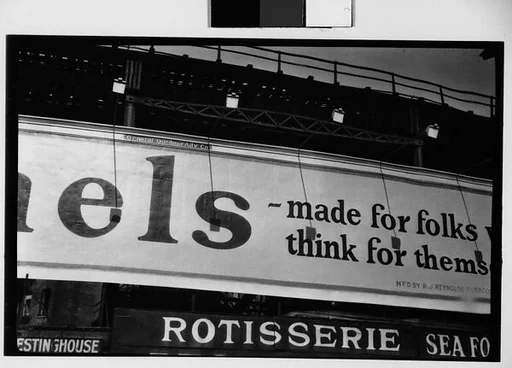 [Detail of "Camels" Cigarette Billboard, New York City]