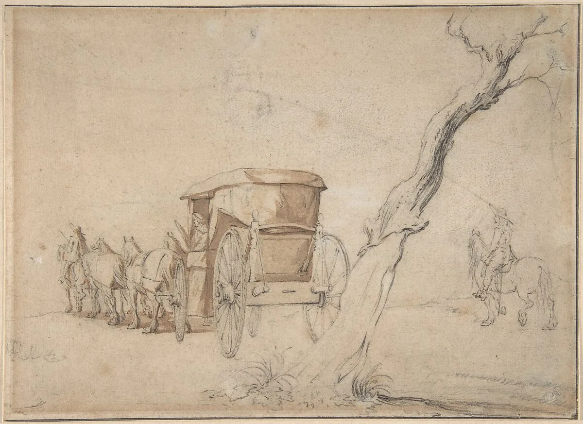 Carriage In A Landscape — Gerard ter Borch the Younger