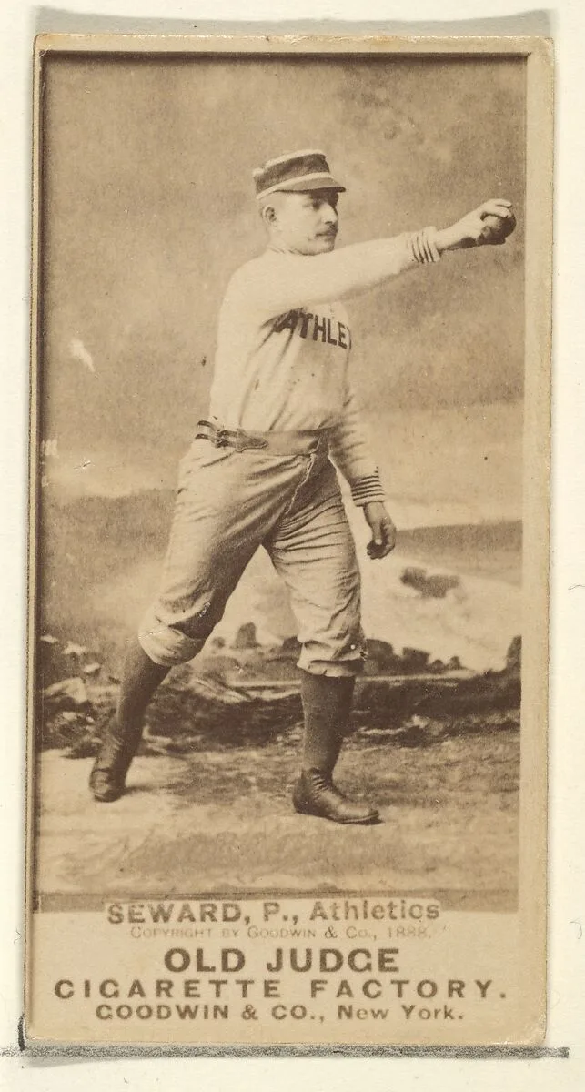 Seward, Pitcher, Philadelphia Athletics, from the Old Judge series (N172) for Old Judge Cigarettes — Goodwin & Company