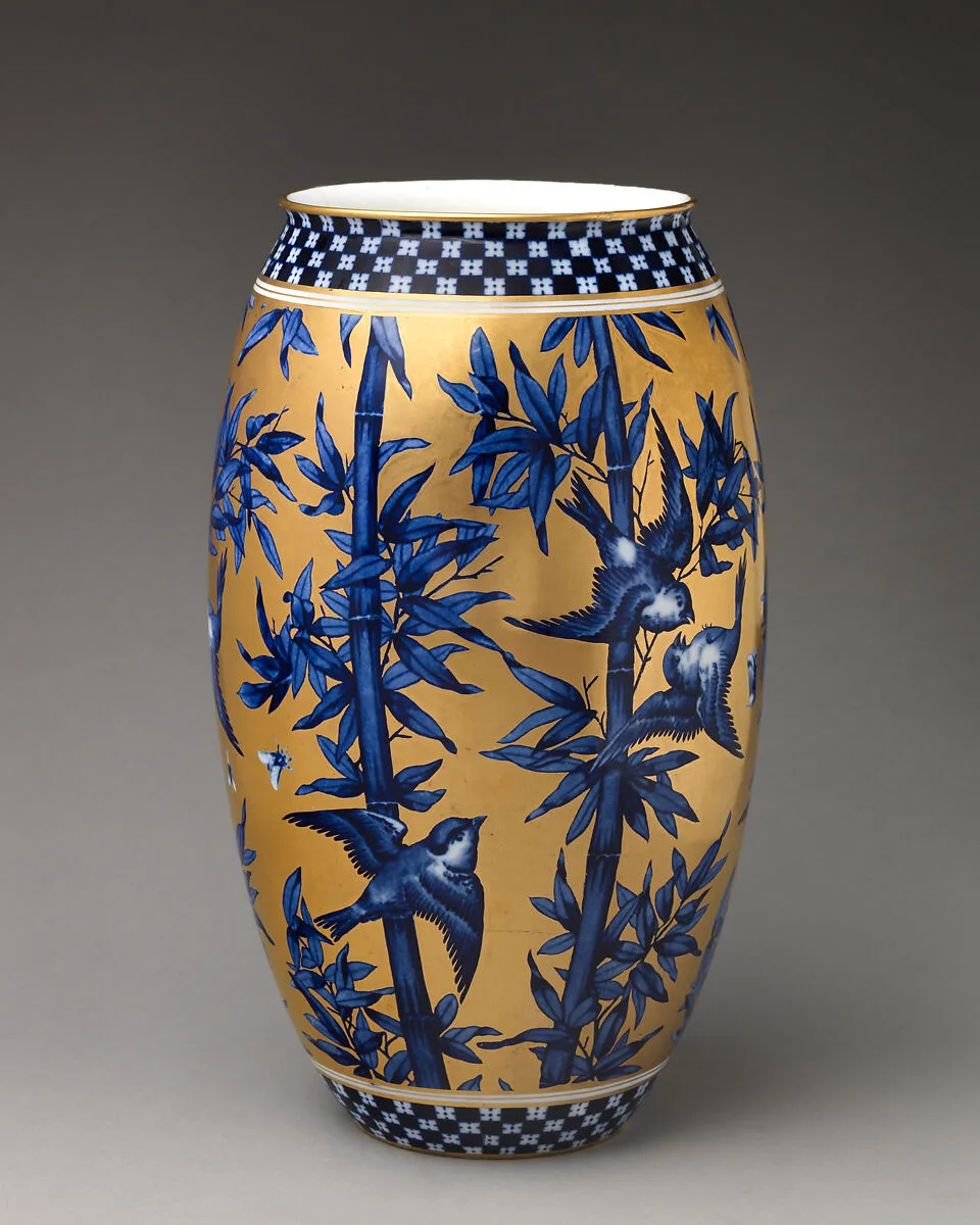 Vase with birds and bamboo (one of a pair) — Coalport