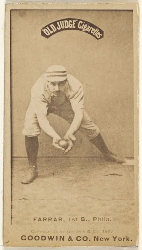Sidney Douglas Farrar, 1st Base, Philadelphia, from the Old Judge series (N172) for Old Judge Cigarettes