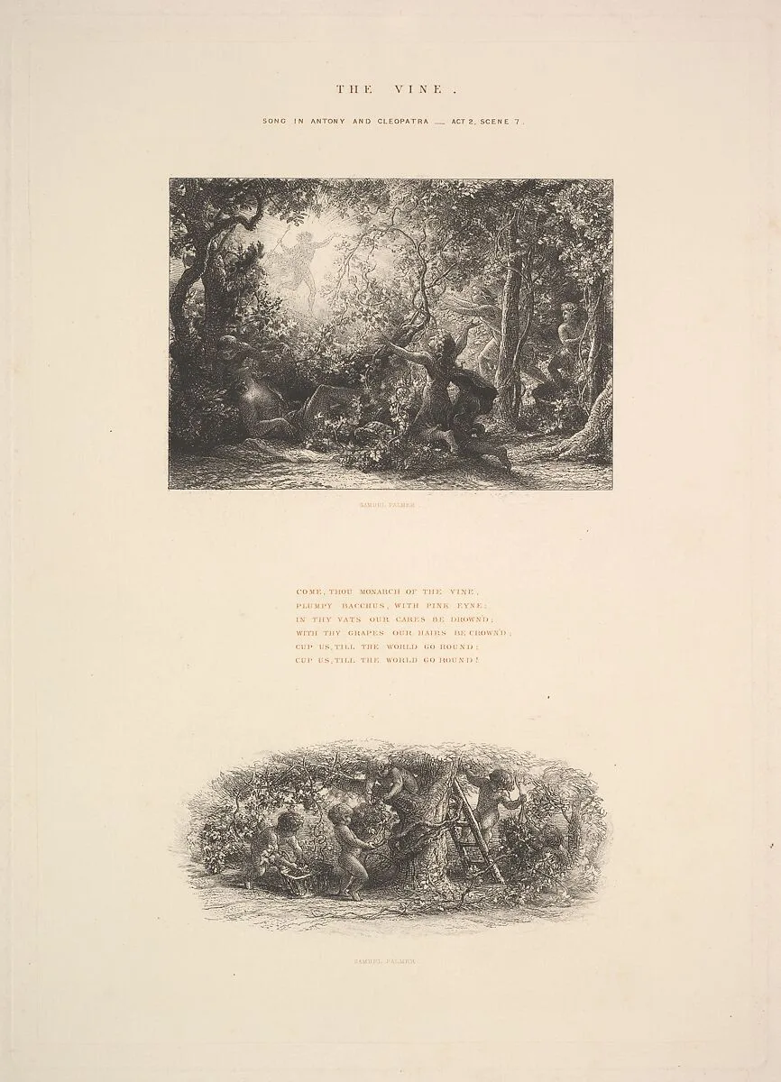 The Vine, or Plumpy Bacchus — Samuel Palmer|William Shakespeare
