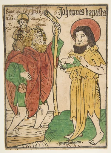 Saint Christopher and Saint John the Baptist (Sch.1379m)